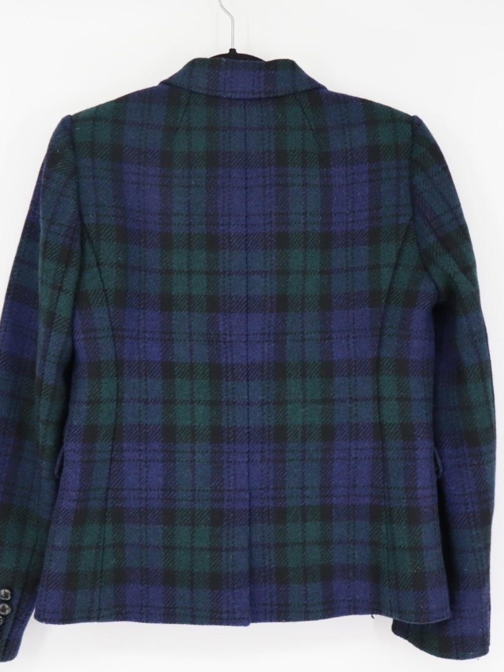 J.Crew Schoolboy Blazer Women’s 8 Black Watch Plaid 100% Wool Tartan Preppy - Picture 11 of 16